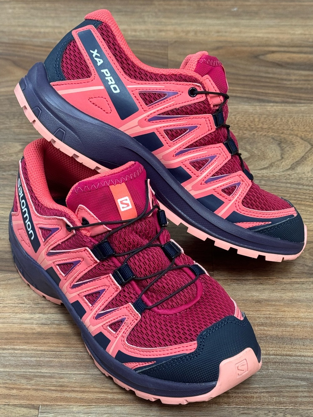 Salomon XA Pro Kids Trail Running Hiking Shoes Quicklace Pink Purple US 4